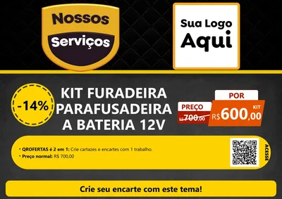 Modelo de Cartaz para Cartaz A4 Horizontal com o tema Nossos Serviços para Maquinas e Ferramentas