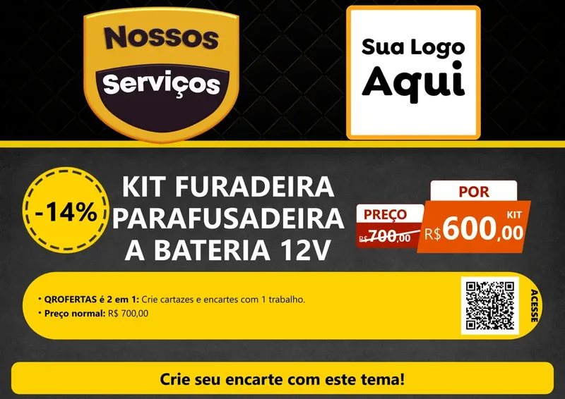 Modelo de Cartaz para Cartaz A4 Horizontal com o tema Nossos Serviços para Maquinas e Ferramentas