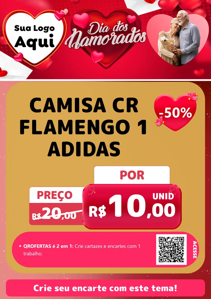 Modelo de Cartaz para Cartaz A4 Vertical com o tema Dia Dos Namorados para Roupas e acessórios