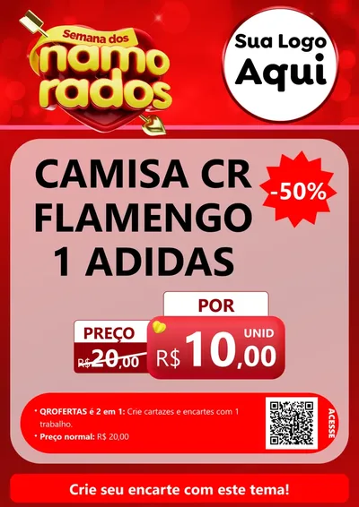 Modelo de Cartaz para Cartaz A4 Vertical com o tema Semana dos namorados para Roupas e acessórios