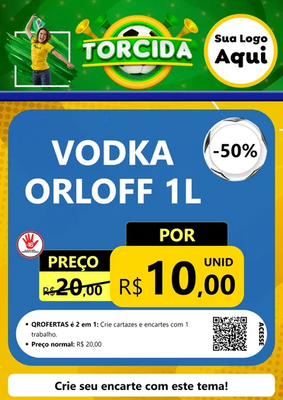Modelo de Cartaz para Cartaz A4 Vertical com o tema Torcida para Distribuidora de bebidas