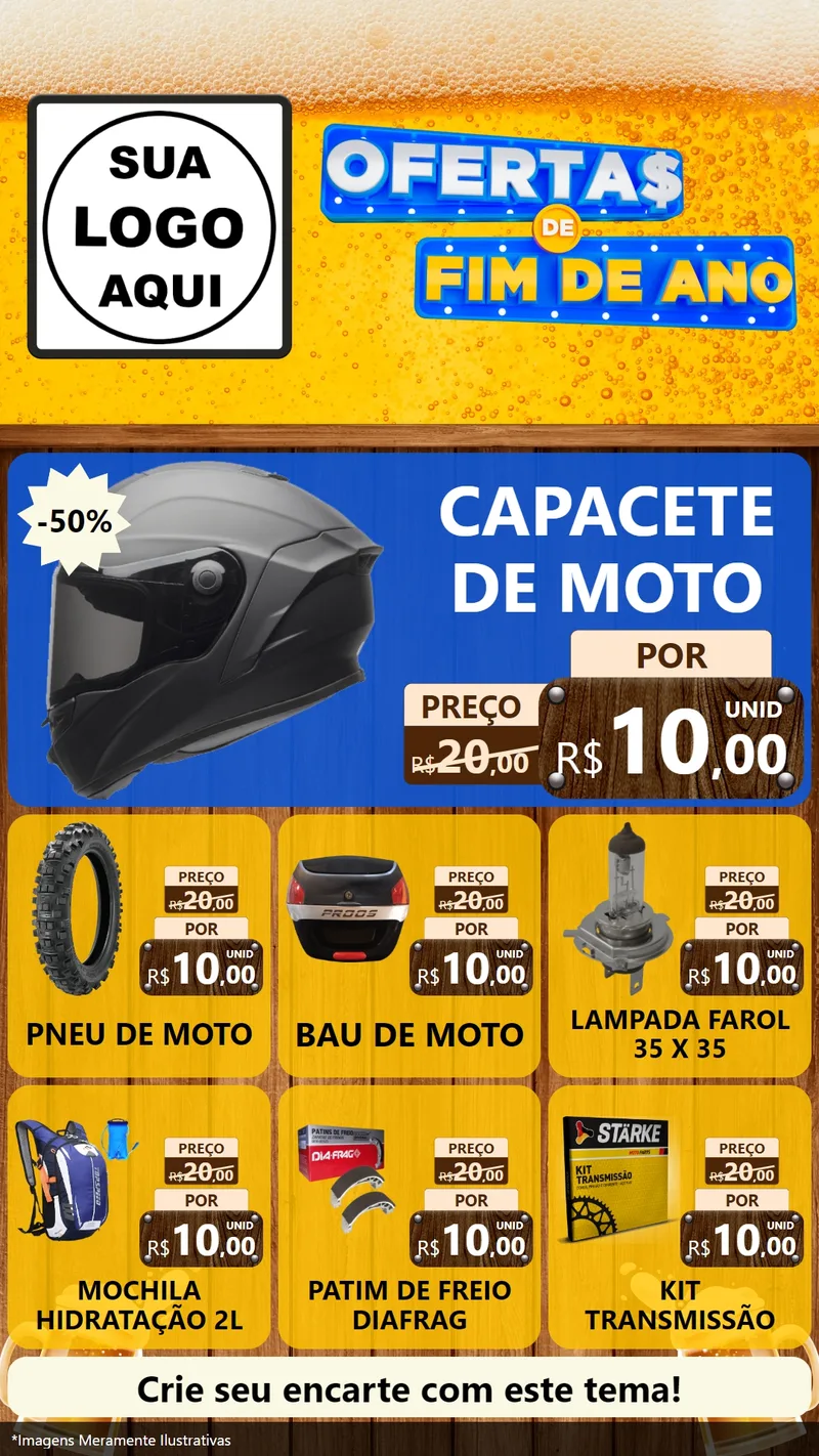 Modelo de Rede Social para Stories com o tema Ofertas de Fim de Ano para Moto peças
