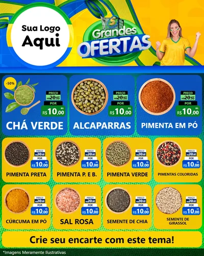 Modelo de Rede Social para Feed Instagram com o tema Grandes Ofertas para Produtos Naturais