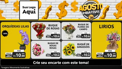 Modelo de TV para TV Horizontal com o tema Agosto imbatível para Floricultura e jardim