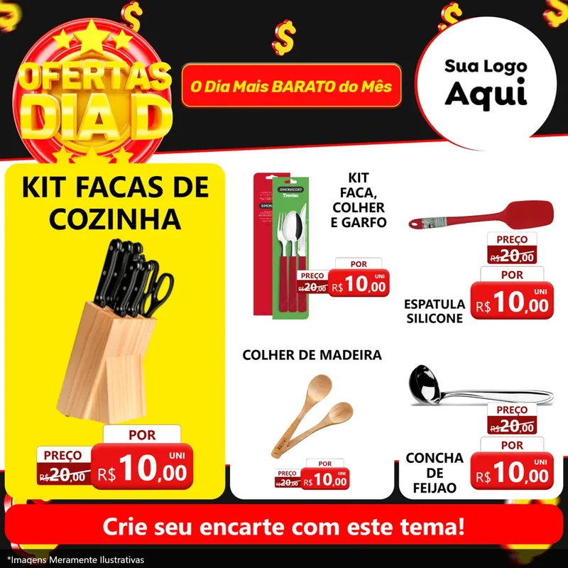 Modelo de Rede Social para Feed Facebook com o tema Dia D para Utilidades Domésticas