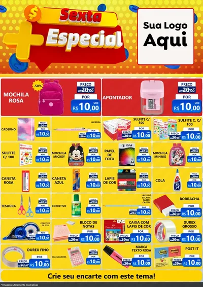 Modelo de Encarte para Encarte A4 Vertical com o tema Sexta Mais Especial para Papelaria