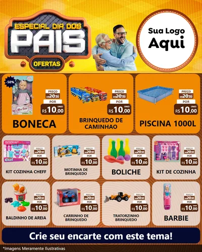 Modelo de Rede Social para Feed Instagram com o tema Especial Dia dos Pais para Brinquedos