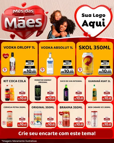 Modelo de Rede Social para Feed Instagram com o tema Mês das Mães para Distribuidora de bebidas