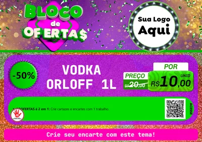 Modelo de Cartaz para Cartaz A4 Horizontal com o tema Bloco de Ofertas para Distribuidora de bebidas