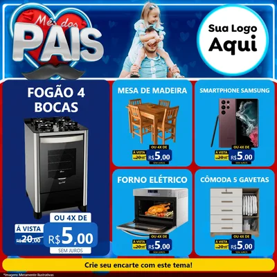 Modelo de Rede Social para Feed Facebook com o tema Mês Dos Pais para Móveis e Eletro