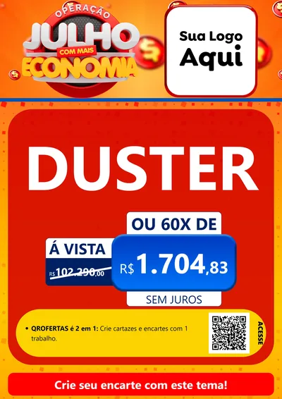 Modelo de Cartaz para Cartaz A4 Vertical com o tema Operação Julho Com Mais Economia para Concessionaria de Carros