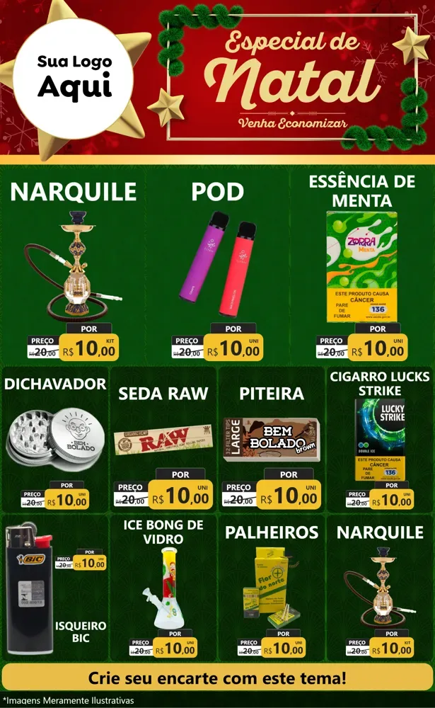 Modelo de Encarte para Encarte Grande com o tema Especial de Natal para Tabacaria