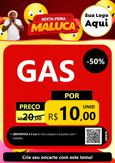 Modelo de Cartaz para Cartaz A4 Vertical com o tema Sexta-feira Maluca para Água e gás