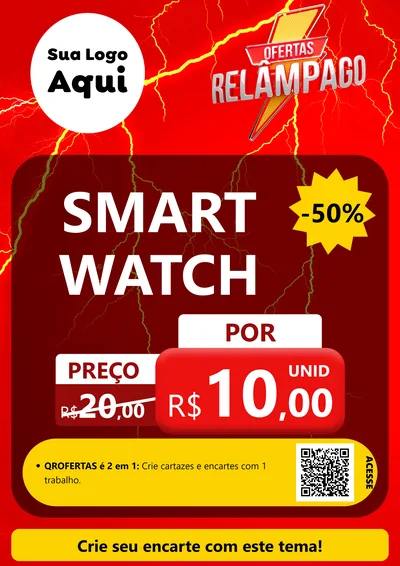 Modelo de Cartaz para Cartaz A4 Vertical com o tema Ofertas Relâmpago para Informática