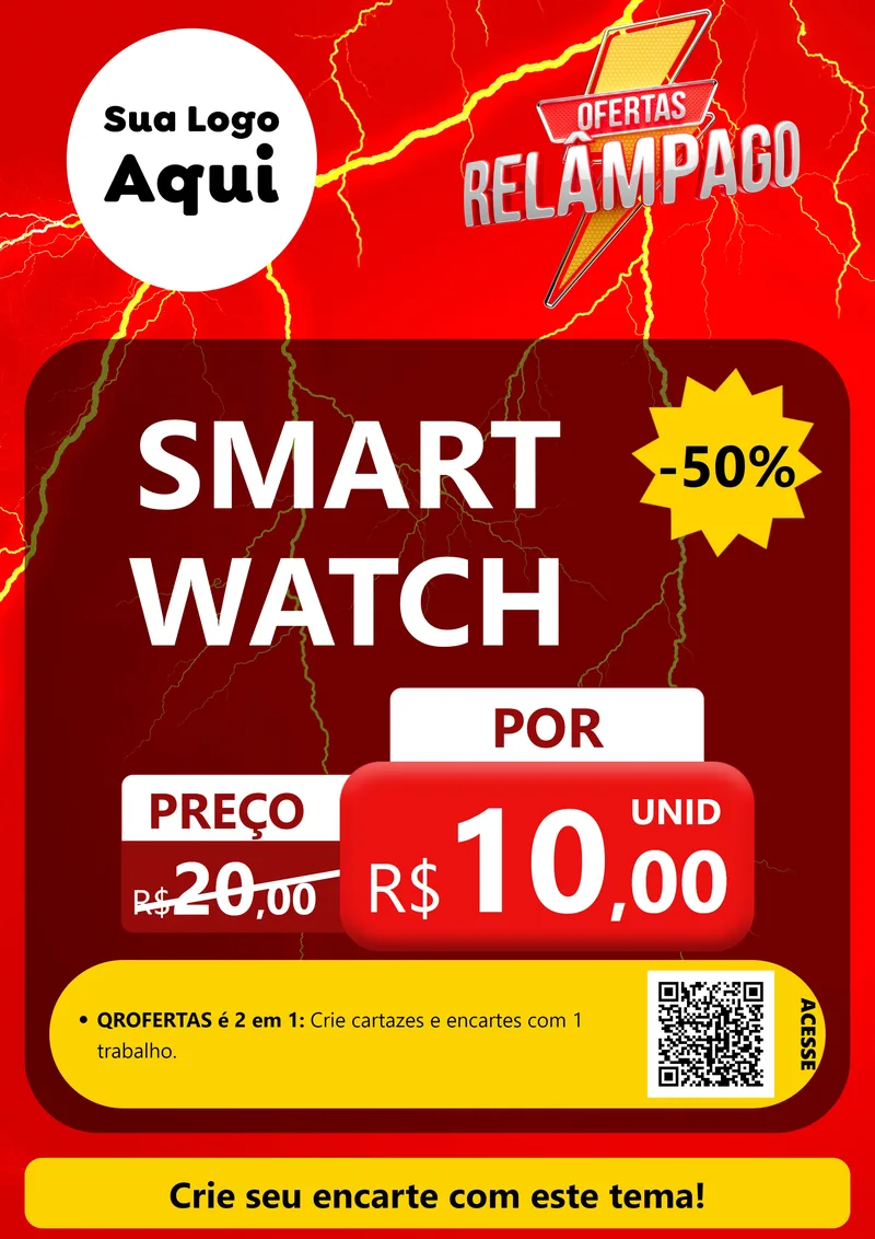 Modelo de Cartaz para Cartaz A4 Vertical com o tema Ofertas Relâmpago para Informática