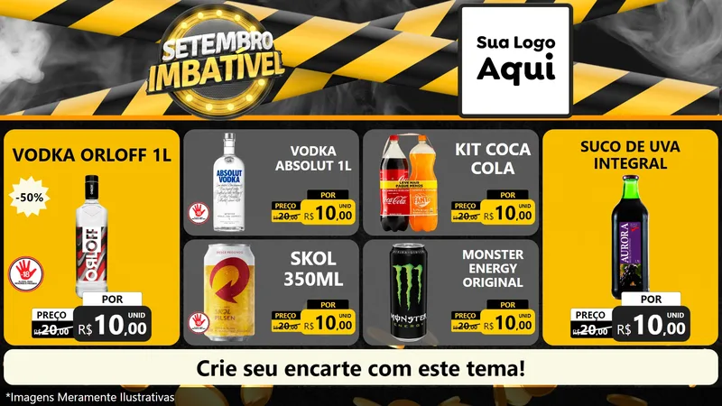 Modelo de TV para TV Horizontal com o tema Setembro Imbatível para Distribuidora de bebidas