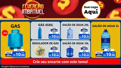 Modelo de TV para TV Horizontal com o tema Fevereiro Imbatível para Água e gás