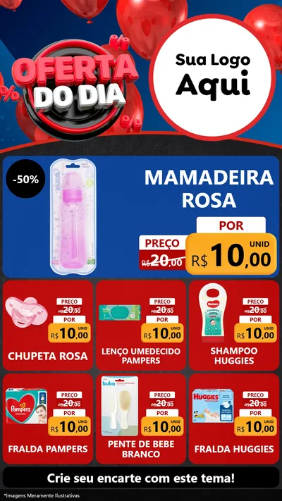 Modelo de Rede Social para Stories com o tema Oferta do Dia para Bebês