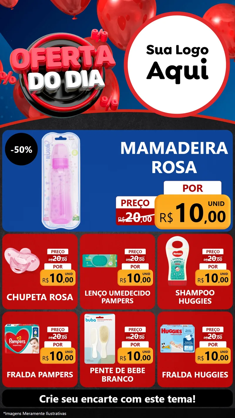 Modelo de Rede Social para Stories com o tema Oferta do Dia para Bebês