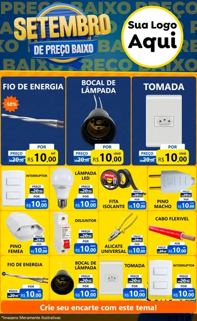 Modelo de Encarte para Encarte Grande com o tema Setembro De Preço Baixo para Materiais Elétricos
