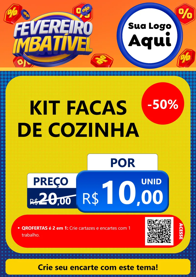 Modelo de Cartaz para Cartaz A4 Vertical com o tema Fevereiro Imbatível para Utilidades Domésticas