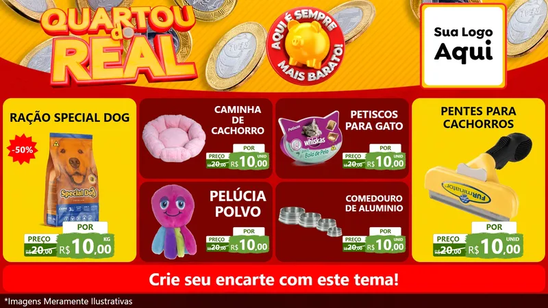 Modelo de TV para TV Horizontal com o tema Quartou do Real para Pet Shop