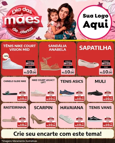 Modelo de Rede Social para Feed Instagram com o tema Dia Das Mães De Ofertas para Calçados