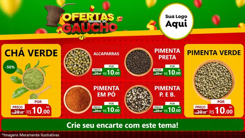 Modelo de TV para TV Horizontal com o tema Ofertas Semana Do Gaúcho para Produtos Naturais