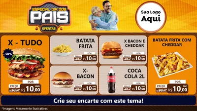 Modelo de TV para TV Horizontal com o tema Especial Dia dos Pais para Hamburgueria