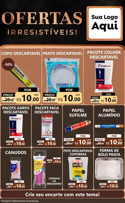 Modelo de Encarte para Encarte Grande com o tema Ofertas Irresistíveis! para Embalagens