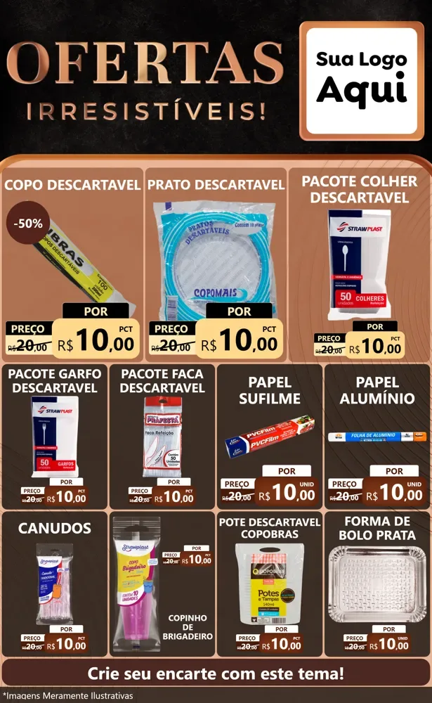 Modelo de Encarte para Encarte Grande com o tema Ofertas Irresistíveis! para Embalagens