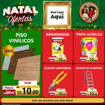 Modelo de Rede Social para Feed Facebook com o tema Natal de Ofertas para Material para Construção