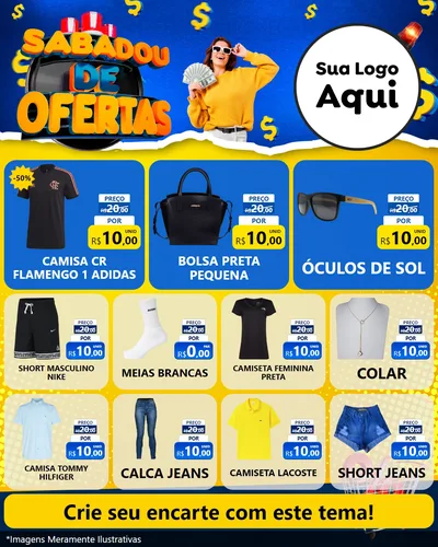 Modelo de Rede Social para Feed Instagram com o tema Sabadou de Ofertas para Roupas e acessórios