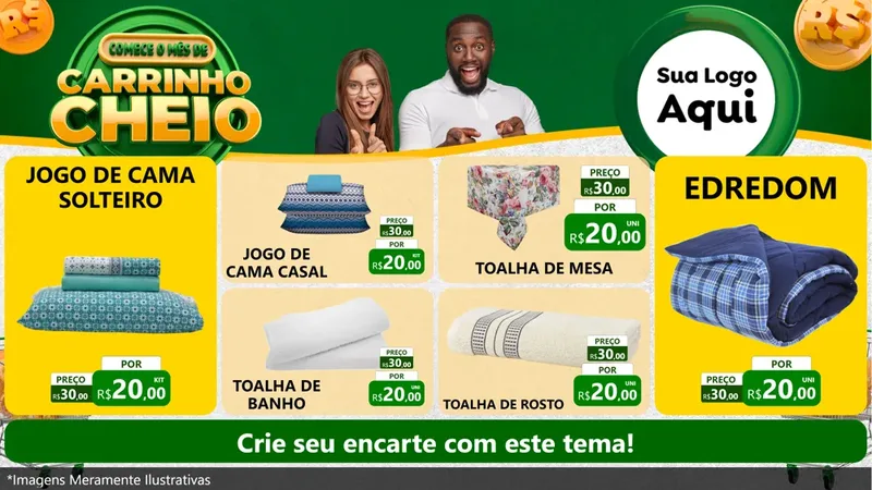 Modelo de TV para TV Horizontal com o tema Carrinho Cheio para Cama, Mesa e Banho