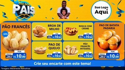 Modelo de TV para TV Horizontal com o tema Dia dos Pais para Padaria