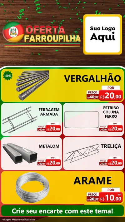 Modelo de TV para TV Vertical com o tema Oferta Farroupilha para Ferragens