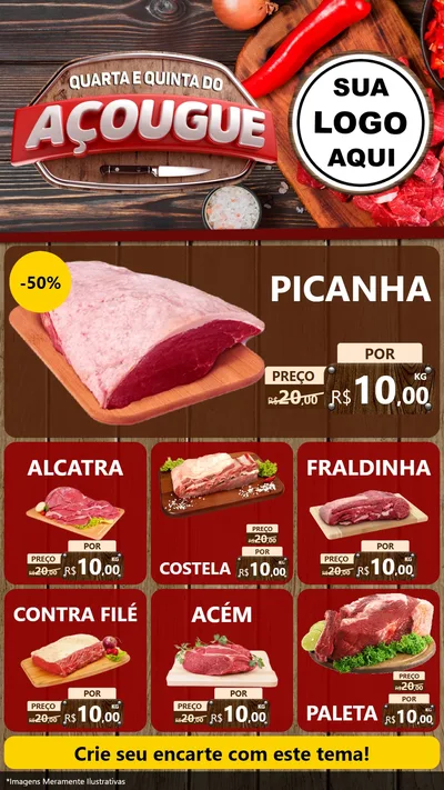 Modelo de Rede Social para Stories com o tema Quarta e Quinta do Açougue para Açougue