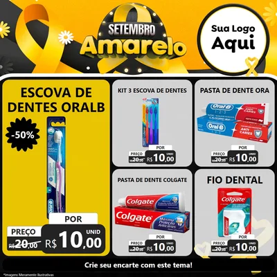 Modelo de Rede Social para Feed Facebook com o tema Setembro Amarelo para Higiene Pessoal