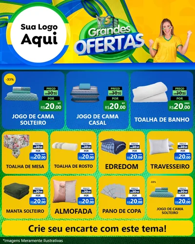 Modelo de Rede Social para Feed Instagram com o tema Grandes Ofertas para Cama, Mesa e Banho