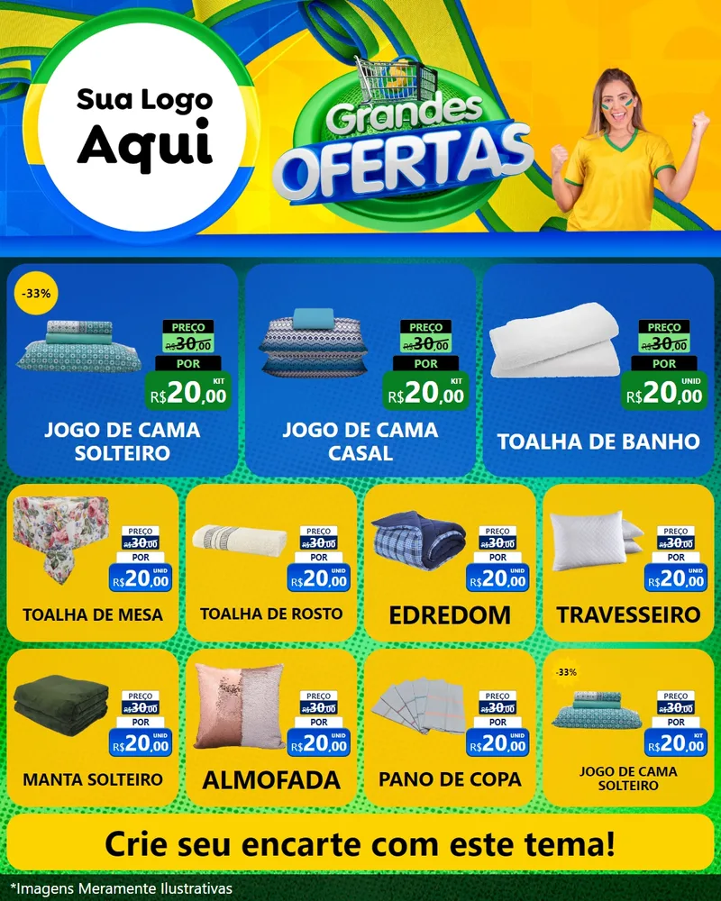Modelo de Rede Social para Feed Instagram com o tema Grandes Ofertas para Cama, Mesa e Banho
