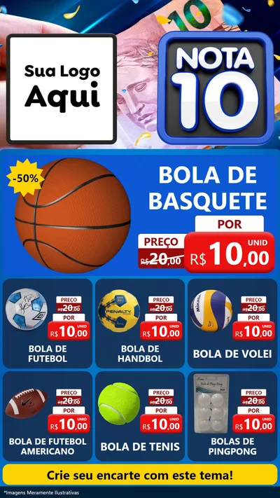 Modelo de Rede Social para Stories com o tema Nota 10 para Artigos Esportivos