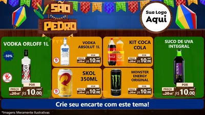 Modelo de TV para TV Horizontal com o tema São Pedro para Distribuidora de bebidas