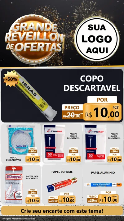 Modelo de Rede Social para Stories com o tema Grande Réveillon de Ofertas para Embalagens