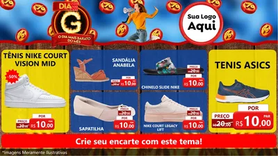 Modelo de TV para TV Horizontal com o tema Dia G - O Dia Mais Barato Do Mês para Calçados
