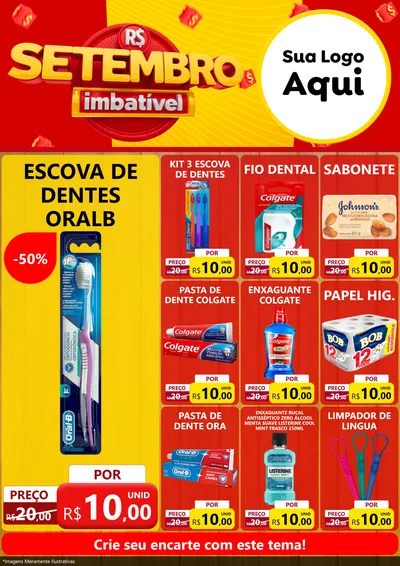 Modelo de Encarte para Encarte A4 Vertical com o tema Setembro Imbatível para Higiene Pessoal