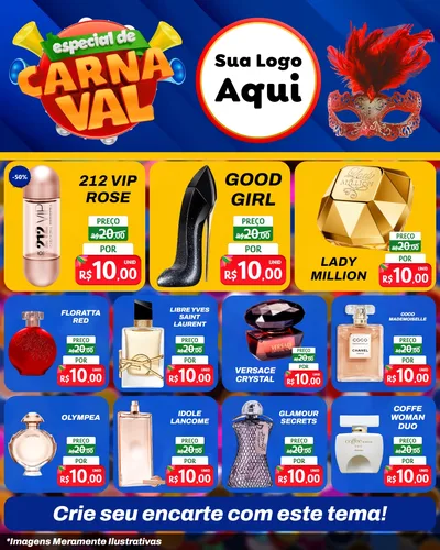 Modelo de Rede Social para Feed Instagram com o tema Especial de Carnaval para Perfumes