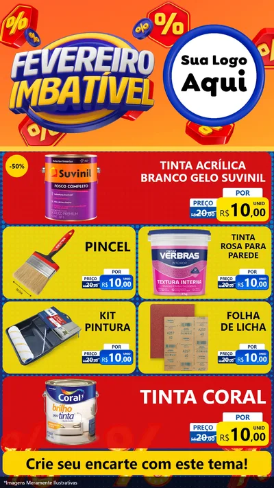 Modelo de TV para TV Vertical com o tema Fevereiro Imbatível para Tintas e Ferramentas