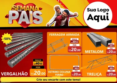 Modelo de Encarte para Encarte A4 Horizontal com o tema Semana Dos Pais para Ferragens