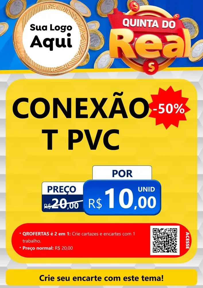 Modelo de Cartaz para Cartaz A4 Vertical com o tema Quinta do Real para Tubos e conexões