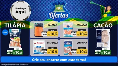 Modelo de TV para TV Horizontal com o tema Ofertas (Futebol) para Peixaria